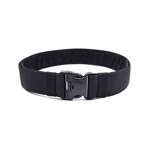 BESTOMZ Cinturón Militar Unisex Correa Táctica para Cinturón Ajustable al Aire Libre con Hebilla de Liberación Rápida, para Exteriores/Caza/Deporte/Camping - 120x5.5x0.3CM (Negro)