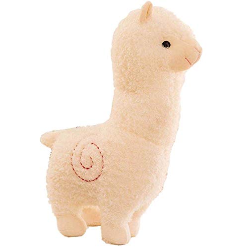Bigbarry Cómodo Alpaca Animal Relleno, Felpa Suave de Dibujos Animados Lindo For la Almohadilla del Juguete de la Muchacha 8,4 Pulgadas Natural