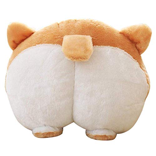 Bigbarry Cómodo Perro de Peluche Animal, Lindo Throw Perro Almohadilla de la Felpa del Amortiguador del sofá Toy 7,5 Pulgadas Natural