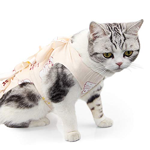 BOENTA Camisetas para Perros Traje De Recuperación para Gatos Chaleco para Perro después de la cirugía Abrigos de Gato para Mascotas Gatos Ropa Cat,M