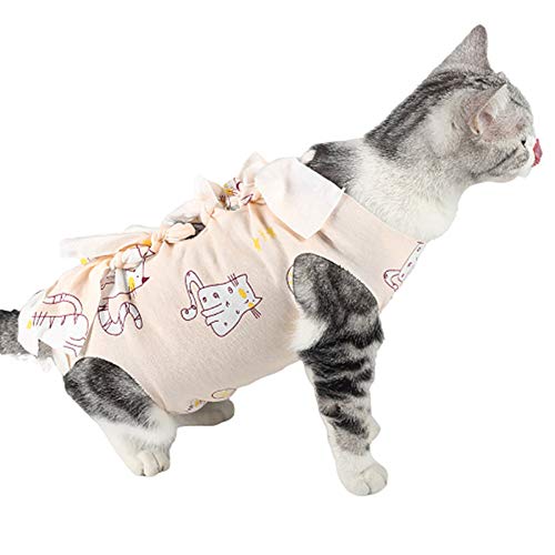 BOENTA Camisetas para Perros Traje De Recuperación para Gatos Chaleco para Perro después de la cirugía Abrigos de Gato para Mascotas Gatos Ropa Cat,M