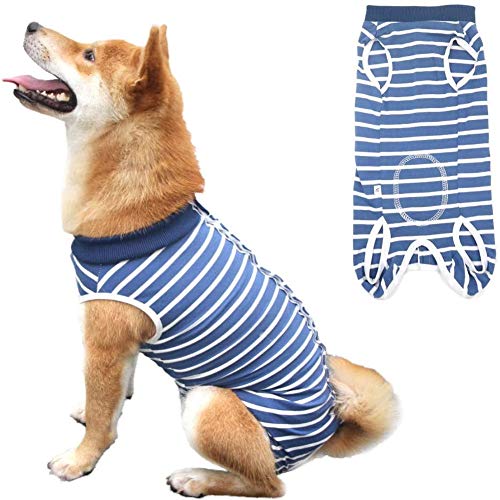 BOENTA Traje De Recuperación para Gatos Ropa para Gatos Pequeños Traje quirúrgico para Perro después de castrar Camiseta médica para Mascotas pequeña Blue,2XL