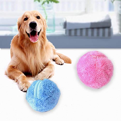 Bola rodante automática Limpiador eléctrico Mascota Juguete Perro Gato Felpa Rodillo con Cubiertas Juguetes Masticar Cubierta Limpieza caseras Bolas interactivas