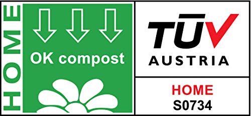 Bolsas biodegradables para excrementos de perro TSP con asas, certificado OK compost Home – 100% compostable y biodegradable – grande y extra gruesa (18 µm), (252 bolsas)