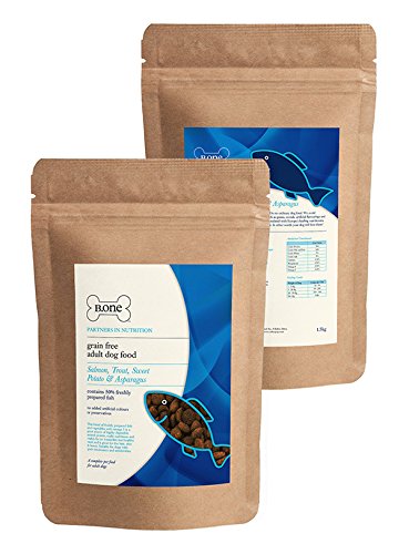 B.one 50% de salmón y trucha, patata y espárragos – Alimento para perros adultos sin granos premium (bolsa de 1,5 kg)