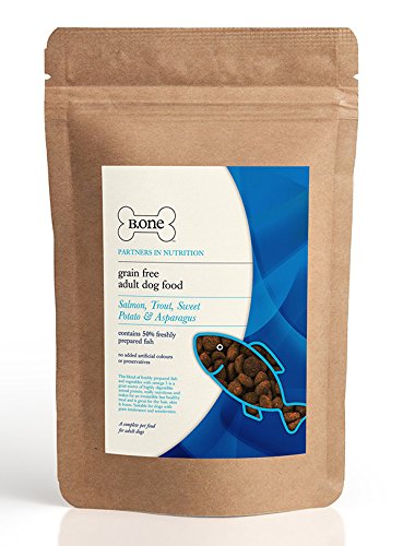 B.one 50% de salmón y trucha, patata y espárragos – Alimento para perros adultos sin granos premium (bolsa de 1,5 kg)