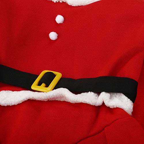 Bonito diseño navideño con diseño de Papá Noel, ropa de siamés navideño, chaqueta con capucha para perro/gato, decoración de cosplay (S)