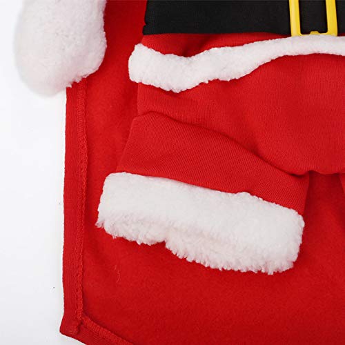 Bonito diseño navideño con diseño de Papá Noel, ropa de siamés navideño, chaqueta con capucha para perro/gato, decoración de cosplay (S)