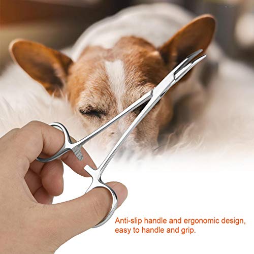 BTER Pinzas, Tijeras para el Cuidado de Mascotas, Pinzas para el Pelo de Las Orejas, Pinza de Limpieza de Punta Curva para el Canal auditivo Limpio para Perros y Gatos para Pelo de Nariz(Small)