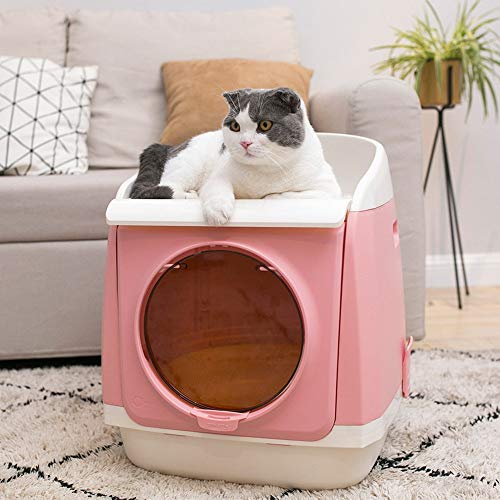 BTTNW Las Cajas de Arena para Gatos Gato Cabina Libre de la camada Pot-Top en Arena for Gatos Cuenca Anti-Salpicaduras Gato Aseo Desodorante Cuenca de Arena del Gato Grande Aseo para Mascotas