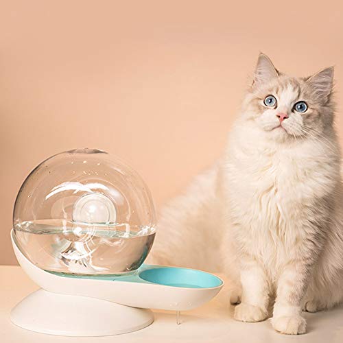 BuffyIn Fuente de agua para gatos, 2,8 l de caracoles de burbujas automático para gatos fuente de agua para mascotas dispensador de agua grande tazón para beber gato bebida sin electricidad