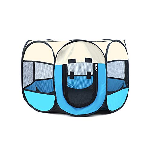 Bulz - Parque de juegos portátil para mascotas, plegable, interior/exterior, cubierta de malla extraíble