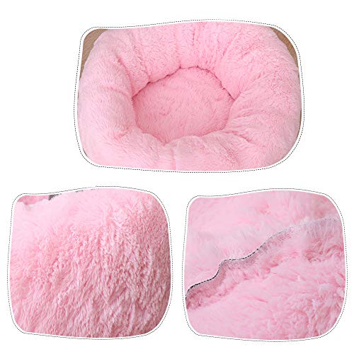 BVAGSS Cama para Mascotas Relajante Cama Redonda Nido Cálido para Gatos y Perros Pequeños XH029 (M, Pink)