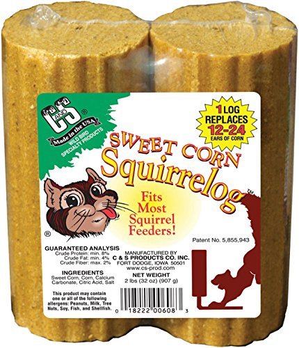 C & S 4883533148250 C&S Sweet Corn Squirrelog Recarga, 32 onzas, paquete de 4, 32 oz (2), marrón/A