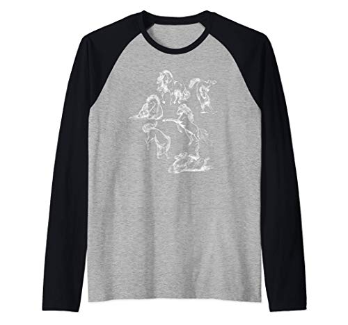 Caballos bocetos country ranch girl equine lover Camiseta Manga Raglan