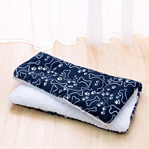 CaCaCook Manta impermeable para cama de perro, perro, gato, mascota, invierno, cálida, almohadilla de espuma para cama de espuma, color azul, L