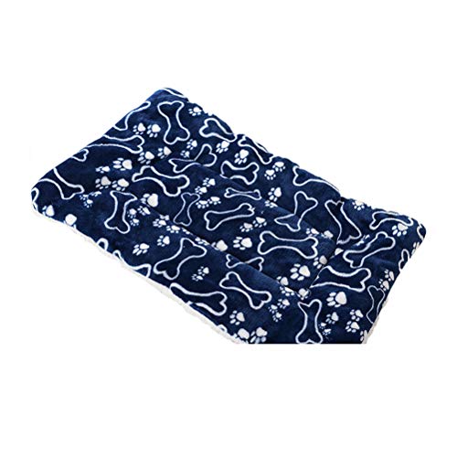 CaCaCook Manta impermeable para cama de perro, perro, gato, mascota, invierno, cálida, almohadilla de espuma para cama de espuma, color azul, L