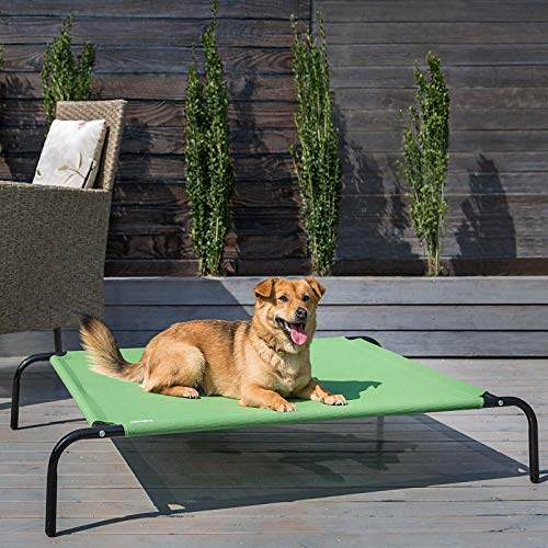 Cadoca Cama para Mascotas elevada Verde tamaño L anticalor para Perros Gatos Duradero Carga de 60Kg para Interior Exterior casa