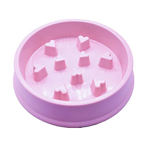 Cadosoigh Comedero Perro Gato, Antideslizante Alimentacion Plato alimentador Tazon Comedero para Mascotas Bebedero Cuenco Bol Recipiente （ Rosa ）