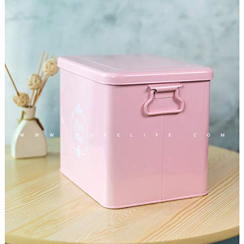 Caja de almacenamiento de alimentos para mascotas con sello de metal, color rosa, para preservación de la humedad, a prueba de humedad, para perros y gatos