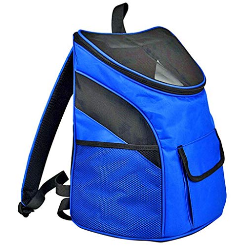 Caja para Mascotas portátil Cage Transpirable Gato Perro Mochila Transporte Transporte Coche Fuera de la asignación Liuyu. (Color : Sapphire Blue)