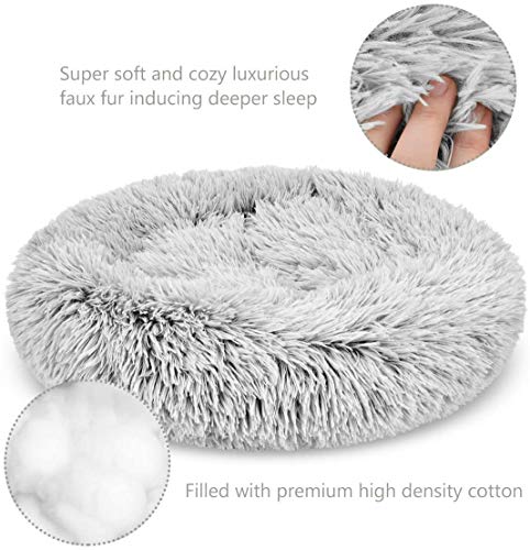 Cálidas camas para perros XXL, lujosas y suaves donuts, cojín de cama para perros y gatos, de piel sintética, para perros medianos, grandes, extragrandes, lavables
