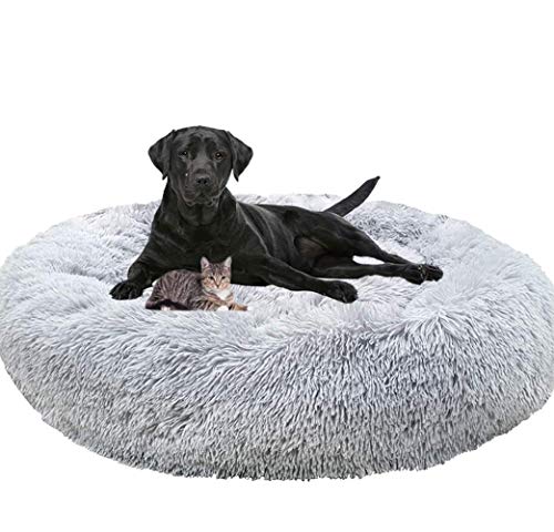 Cálidas camas para perros XXL, lujosas y suaves donuts, cojín de cama para perros y gatos, de piel sintética, para perros medianos, grandes, extragrandes, lavables