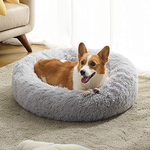 Cálidas camas para perros XXL, lujosas y suaves donuts, cojín de cama para perros y gatos, de piel sintética, para perros medianos, grandes, extragrandes, lavables
