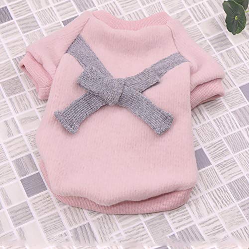 Calientes lindos del animal doméstico del gato del perrito de la capa Ropa Rosa M suéter prendas de vestir confeccionadas Sweatershirt ropa para mascotas Vintage arco Géneros de punto