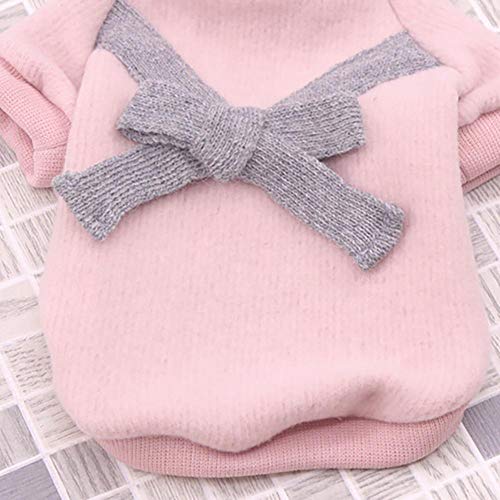 Calientes lindos del animal doméstico del gato del perrito de la capa Ropa Rosa M suéter prendas de vestir confeccionadas Sweatershirt ropa para mascotas Vintage arco Géneros de punto