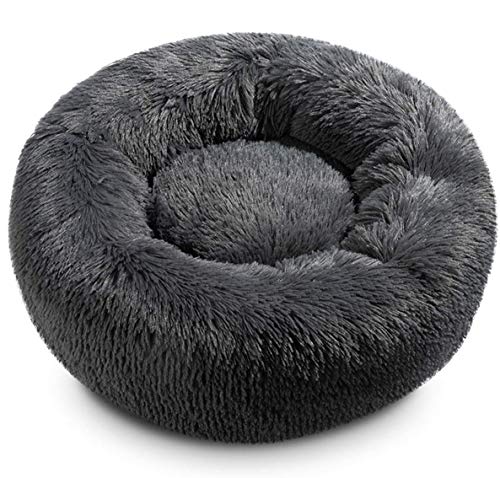 Cama para Gato Cama De Perro Calmante Para Gato Cama De Invierno Cálido Perrera, Suave Sofá Para Cachorros Felpa Suave Para Mascotas Pequeñas, Medianas ,Lavable a Máquina(gris a 22lb)