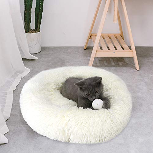 Cama para Mascotas Antideslizante de Felpa Redondo Suave para Mascotas Cojín para Mascotas Cama para Dormir para Cachorros de Gatos