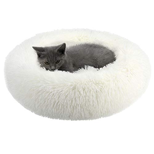 Cama para Mascotas Antideslizante de Felpa Redondo Suave para Mascotas Cojín para Mascotas Cama para Dormir para Cachorros de Gatos
