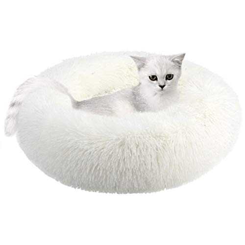 Cama para Mascotas Antideslizante de Felpa Redondo Suave para Mascotas Cojín para Mascotas Cama para Dormir para Cachorros de Gatos