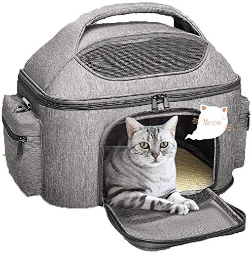 Carrier Cats Dog Airplane Carrier Bag For Pets Travel con Tapete Plegable Suave