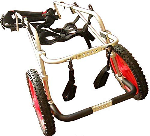 Carrito for perros, adecuado for la práctica de mascotas, rehabilitación, lesiones asistidas, caminatas asistidas, perros grandes especiales, ajustables, 2 ruedas, 25 kg (55 libras) - 45 kg (100 lbs),
