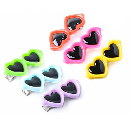 Carykon 20 pinzas para el pelo de perro, diseño de corazón, con forma de corazón, para mascotas, multicolor