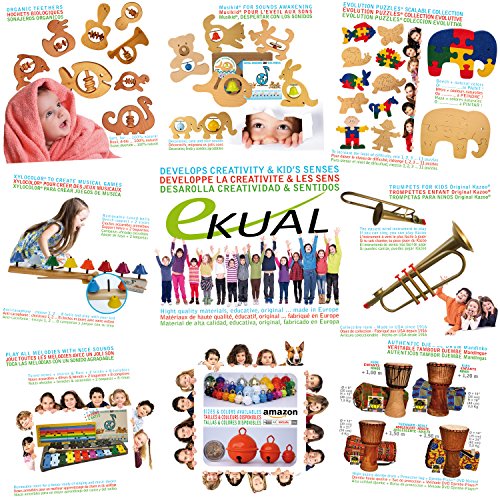 Cascabeles Amarillos Pequeños (15mm x6 Campanillas de Bronce Musicales Sonoros) - 16 Colores MUSIKID (Bebe Niños) Para Manualidades Navidad Boda Sonajeros Muñeca Perros Pesca Carnaval Gatos Llavero