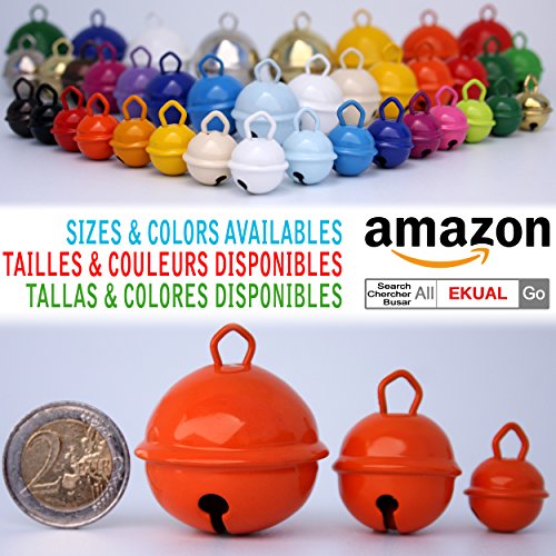 Cascabeles Amarillos Pequeños (15mm x6 Campanillas de Bronce Musicales Sonoros) - 16 Colores MUSIKID (Bebe Niños) Para Manualidades Navidad Boda Sonajeros Muñeca Perros Pesca Carnaval Gatos Llavero