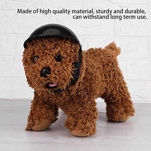 Casco de perro para mascota, casco de motocicleta, casco de bicicleta, sombrero de plástico ABS para mascotas (negro)