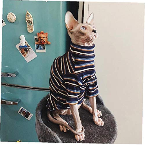 Case&Cover Ropa del Gato sin Pelo para Sphinx Ropa Ropa del Gato de Rayas Ropa de Invierno suéter de Punto de Perrito del Gato Proveedor
