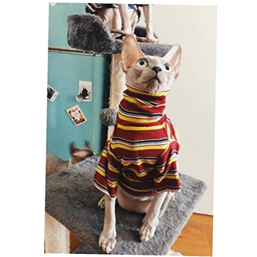 Case&Cover Ropa del Gato sin Pelo para Sphinx Ropa Ropa del Gato de Rayas Ropa de Invierno suéter de Punto de Perrito del Gato Proveedor