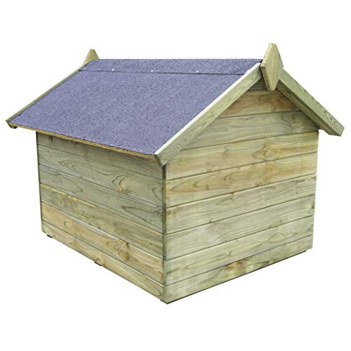 Caseta para perro de exterior, caseta para perros con techo abatible, caseta para perros de madera impregnada con FSC, impermeable, fácil de mantener, 85 x 103,5 x 72 cm