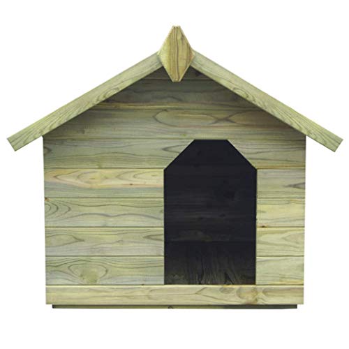 Caseta para perro de exterior, caseta para perros con techo abatible, caseta para perros de madera impregnada con FSC, impermeable, fácil de mantener, 85 x 103,5 x 72 cm