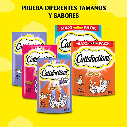 Catisfaction Premios para Gatos, Sabor Queso (Pack de 6 x 60g)
