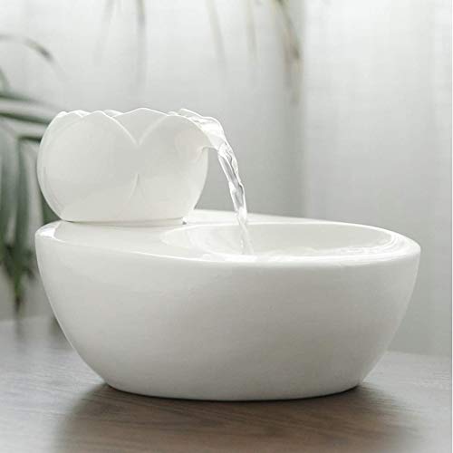 CATPETS Fuente De Agua De Cerámica para Gatos Fuente De Agua Automática Muy Silenciosa Filtro De Carbón Activado Ajustable Fuente para Mascotas Pequeñas Dispensador de Agua Ligero