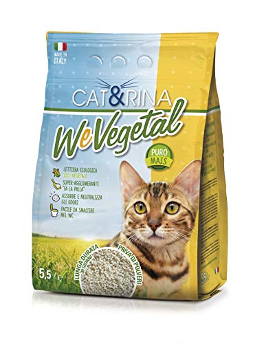 CAT&RINA | WeVegetal Lettiera per Gatti al Mais | Lettiera Ecologica Vegetale |