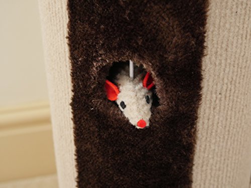 CATWALK COLLECTION Rosewood Gato arañar Puesto de Juego para Gatos o Adulto Gatos con Catnip Pop out Juguete ratón, H54 x D40 x W40, Color marrón y Crema
