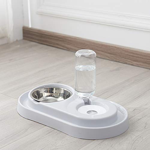 CCChaRLes Mascota Automática Perro Gato Bebida Dispensador De Agua Alimentador Plato De Comida Plato - Verde