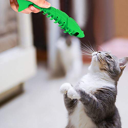Cepillo de dientes Catnip Juguetes, juguete interactivo para masticar para gatitos gatitos gatos limpieza dental cuidado de los dientes, forma de cangrejo de cangrejo juguete para gatos (rojo)